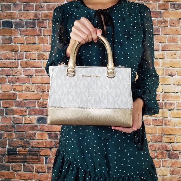 Michael Kors Kellen satchel Xs vanilla gold bag - Picture 3 of 8